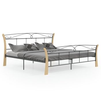 Estructura De Cama De Metal Negra 200x200 Cm