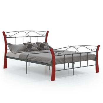 Estructura De Cama De Metal Negra 120x200 Cm