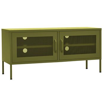 Mueble De Tv Verde Oliva 105x35x50 Cm Acero