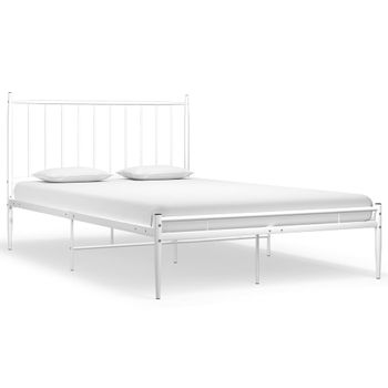 Estructura De Cama De Metal Blanco 120x200 Cm