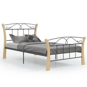 Estructura De Cama De Metal Negro 100x200 Cm