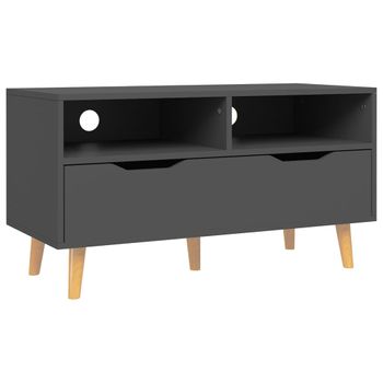 Mueble De Tv Madera De Ingeniería Gris 90x40x48,5 Cm