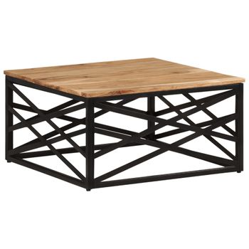 Mesa De Centro De Madera Maciza Acacia 68x68x35 Cm Marrón