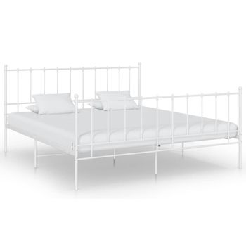 Estructura De Cama De Metal Blanco 200x200 Cm