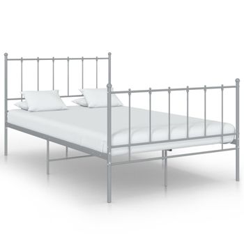 Estructura De Cama De Metal Gris 120x200 Cm