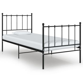 Estructura De Cama De Metal Negro 100x200 Cm