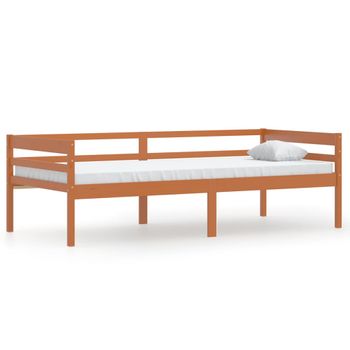 Estructura De Cama Madera Maciza Pino Marrón Miel 90x200 Cm