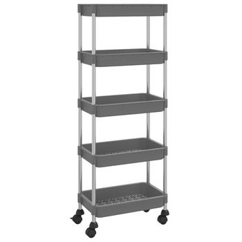 Carrito De Cocina 5 Niveles Hierro Y Abs Gris 42x29x128 Cm