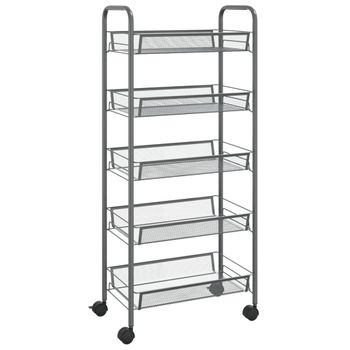 Carrito De Cocina 5 Niveles Hierro Gris 46x26x105 Cm