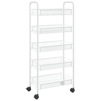 Carrito De Cocina 5 Niveles Hierro Blanco 46x26x105 Cm