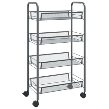 Carrito De Cocina 4 Niveles Hierro Gris 46x26x85 Cm