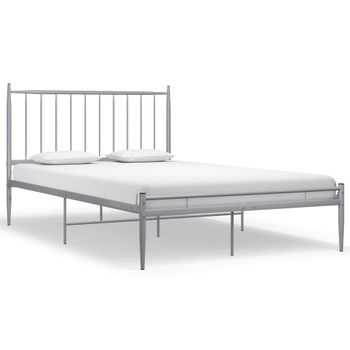 Estructura De Cama De Metal Gris 120x200 Cm