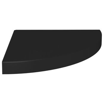 Estante Flotante De Esquina Mdf Negro 35x35x3,8 Cm