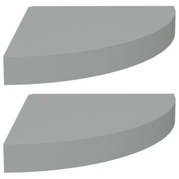 Estantes Flotantes De Esquina 2 Uds Mdf Gris 25x25x3,8 Cm