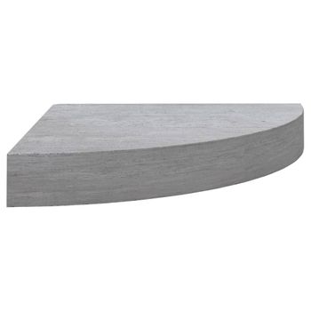 Estante De Esquina De Pared Mdf Gris Hormigón 35x35x3,8 Cm