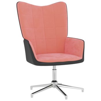 Silla De Relajación De Terciopelo Rosa Y Pvc