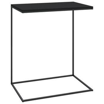 Mesa Auxiliar De Madera Contrachapada Negro 55x35x66 Cm