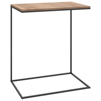 Mesa Auxiliar De Madera Contrachapada Negro 55x35x66 Cm