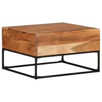 Mesa De Centro Madera De Acacia Maciza 68x68x41 Cm Marrón