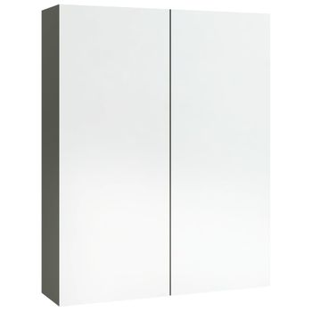 Armario De Espejo De Baño Mdf Gris 60x15x75 Cm