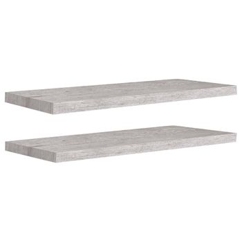 Estante Flotante Pared 2 Uds Mdf Gris Hormigón 80x23,5x3,8 Cm