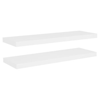 Estante Flotante De Pared Mdf Roble Y Blanco 80x23,5x3,8 Cm Marrón