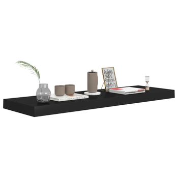 Estante Flotante De Pared Mdf Negro 80x23,5x3,8 Cm