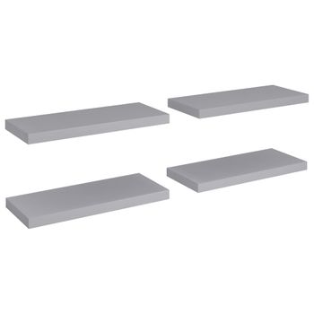 Estantes Flotantes De Pared 4 Uds Mdf Gris 60x23,5x3,8 Cm