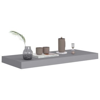 Estante Flotante De Pared Mdf Gris 60x23,5x3,8 Cm