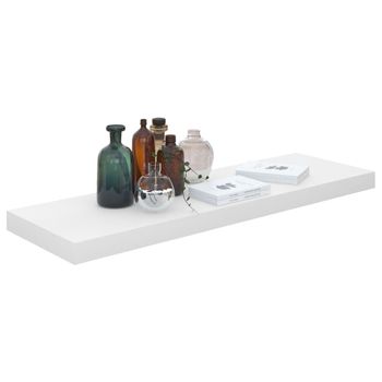 Estante Flotante De Pared Blanco Brillante Mdf 80x23,5x3,8 Cm