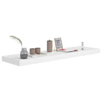 Estante Flotante De Pared Mdf Blanco 90x23,5x3,8 Cm