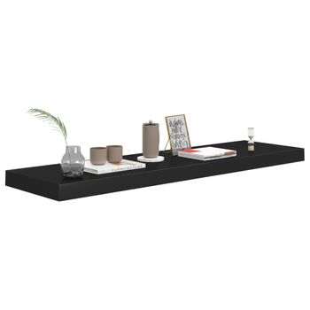 Estante Flotante De Pared Mdf Negro 90x23,5x3,8 Cm