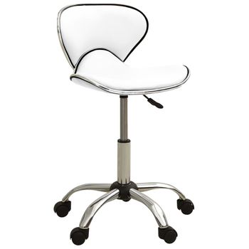 Silla De Oficina De Cuero Sintético Blanco