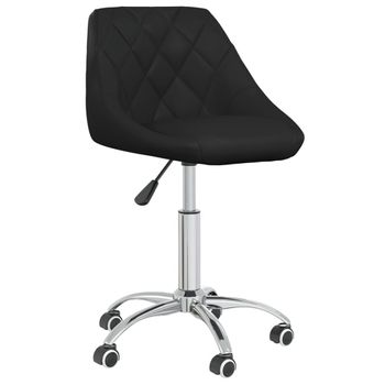 Silla De Oficina Giratoria De Cuero Sintético Negro