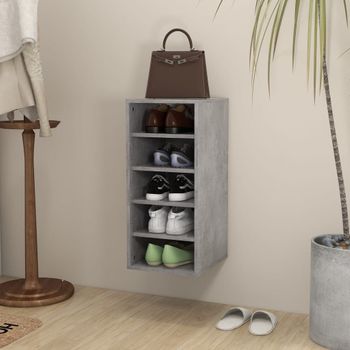 Mueble Zapatero Madera Contrachapada Gris Hormigón 31,5x35x70cm