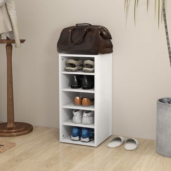 Mueble Zapatero De Madera Contrachapada Blanco 31,5x35x70 Cm