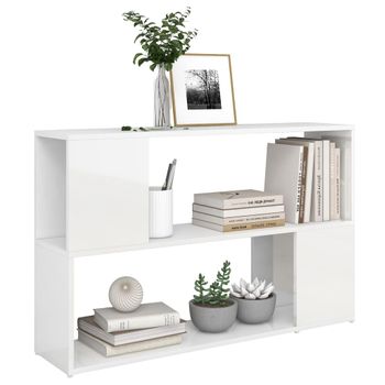 Librería De Madera Contrachapada Blanco Brillante 100x24x63 Cm