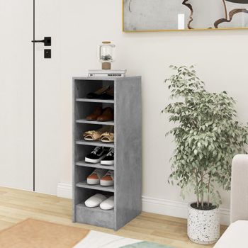 Mueble Zapatero Madera Contrachapada Gris Hormigón 31,5x35x90cm