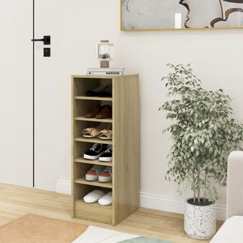 Mueble Zapatero Madera Contrachapada Roble Sonoma 31,5x35x90 Cm