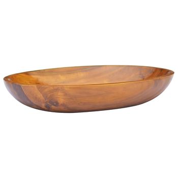 Lavabo De Madera Maciza De Teca 60x40x10 Cm Marrón