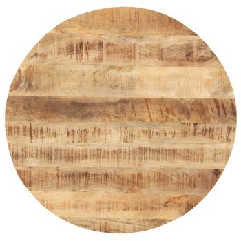 Superficie De Mesa Redonda Madera Maciza De Mango 25-27 Mm 60cm Marrón