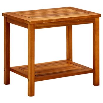 Mesa De Centro De Madera Maciza De Acacia 50x35x45 Cm Marrón