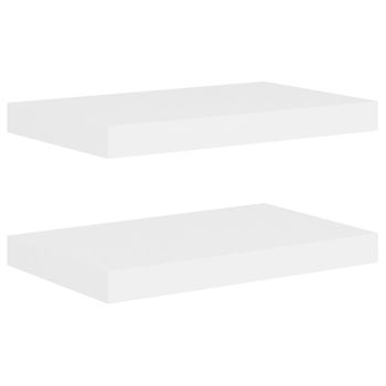 Estante Flotante De Pared 2 Uds Mdf Roble Y Blanco 40x23x3,8 Cm Marrón