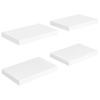 Estantes Flotantes De Pared 4 Uds Mdf Blanco 40x23x3,8 Cm