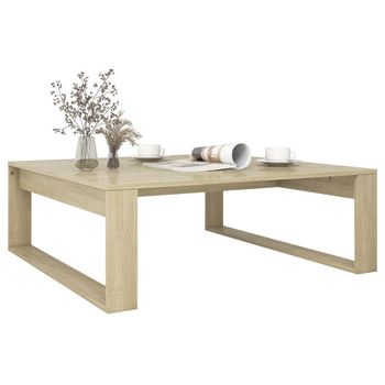 Mesa De Centro Madera Contrachapada Roble Sonoma 100x100x35 Cm Marrón