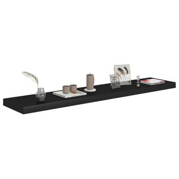 Estante Flotante De Pared Mdf Negro 120x23,5x3,8 Cm