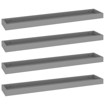 Estantes De Pared Loggia 4 Uds Gris Mdf 80x15x4 Cm