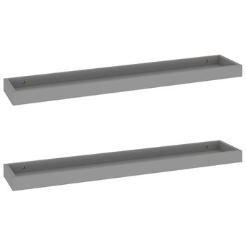 Estantes De Pared Loggia 2 Uds Gris Mdf 80x15x4 Cm