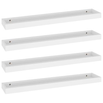 Estantes De Pared Loggia 4 Uds Blanco Mdf 80x15x4 Cm