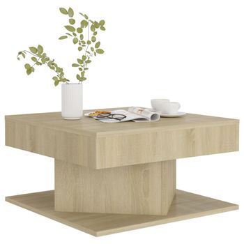 Mesa De Centro Madera Contrachapada Roble Sonoma 57x57x30 Cm Marrón